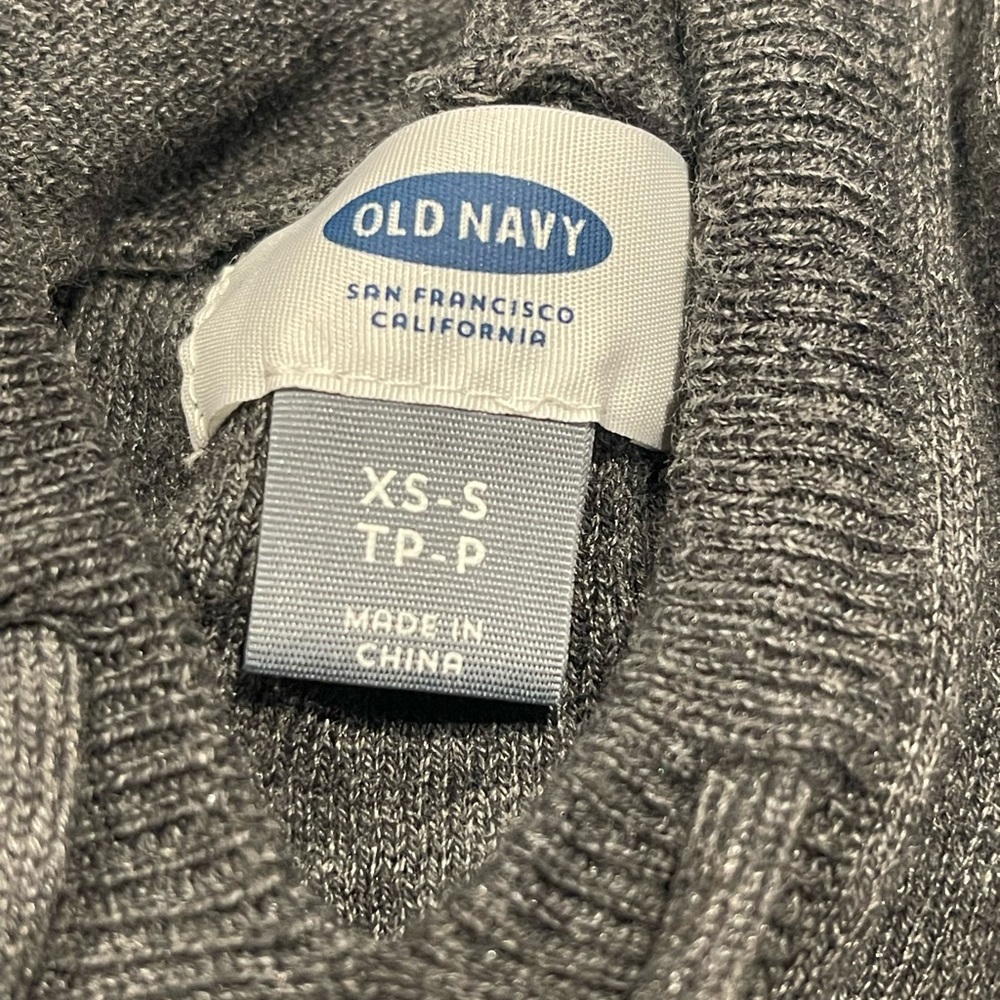 Old Navy Men's Gray Crewneck Hoodie Sweater - Picture 2 of 5